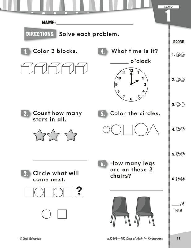 180 Days Of Math Gr K
