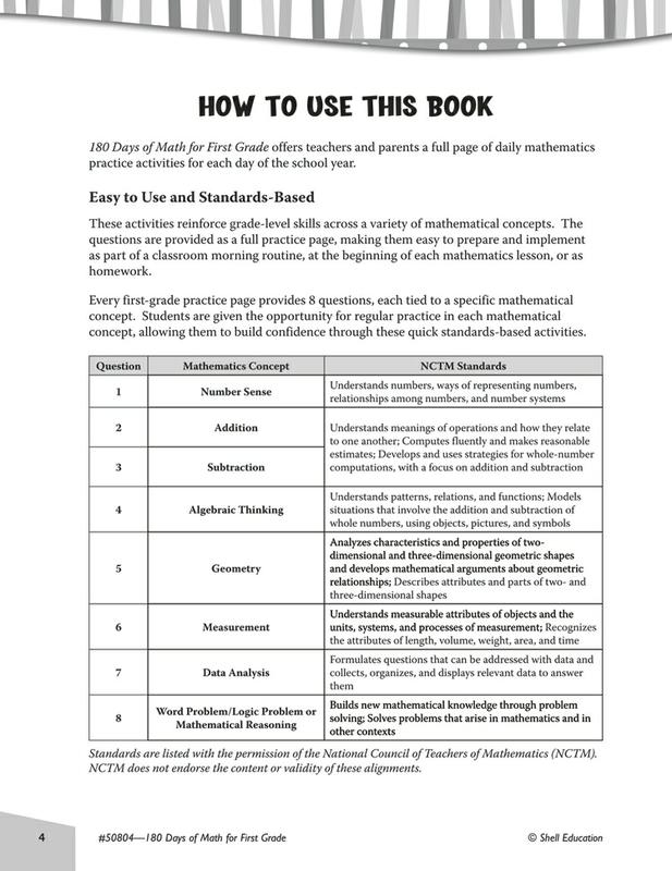 Shell Education 180 Days Of Math Gr 1 | SEP50804 – SupplyMe
