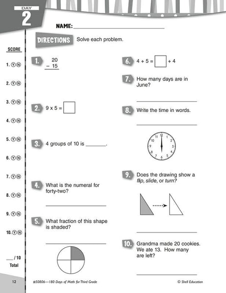 180 Days Of Math Gr 3