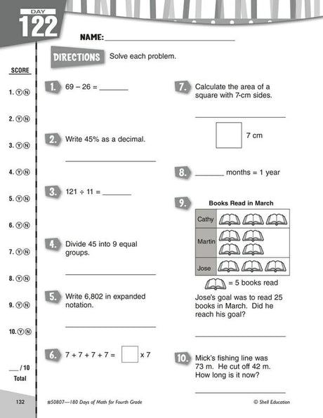 180 Days Of Math Gr 4