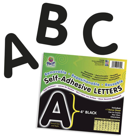 Self-Adhesive Letters, 4" Black