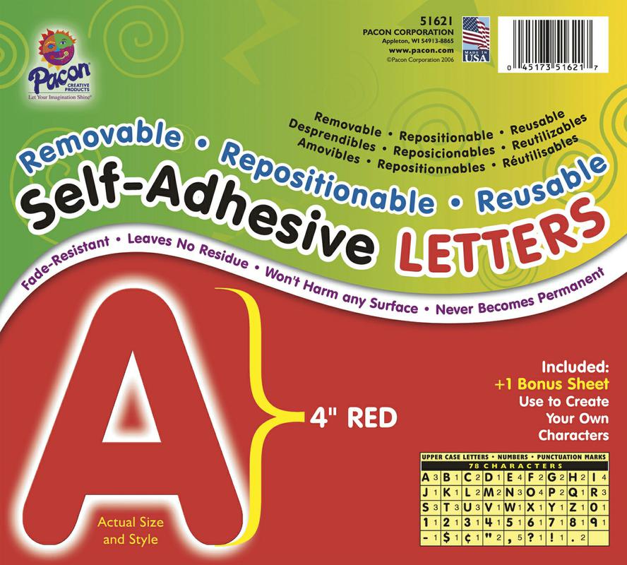Self-Adhesive Letters, 4" Red