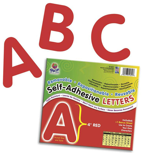 Self-Adhesive Letters, 4" Red
