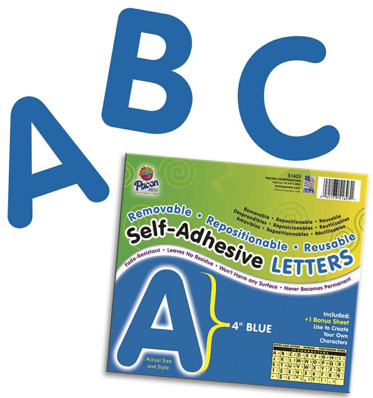 Self-Adhesive Letters, 4" Blue