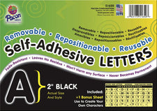 Self-Adhesive Letters, 2" Black