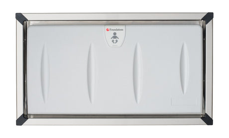 Light Gray Polyethylene Recessed Changing Station with Stainless Steel Frame