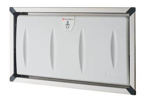 Light Gray Polyethylene Recessed Changing Station with Stainless Steel Frame