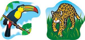 Rainforest Animals Shape Stickers