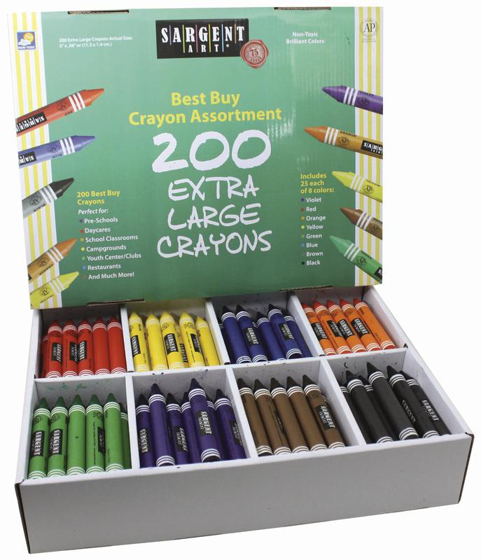 Sargent Art Best Buy Crayons, 200 Jumbo Size Crayons
