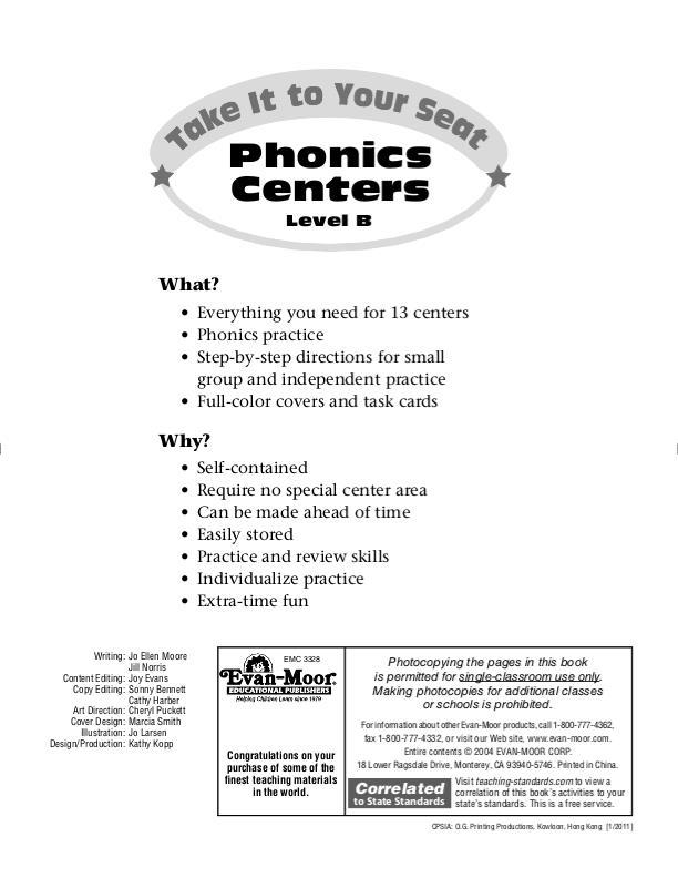 Phonics Centers, Grades K-1