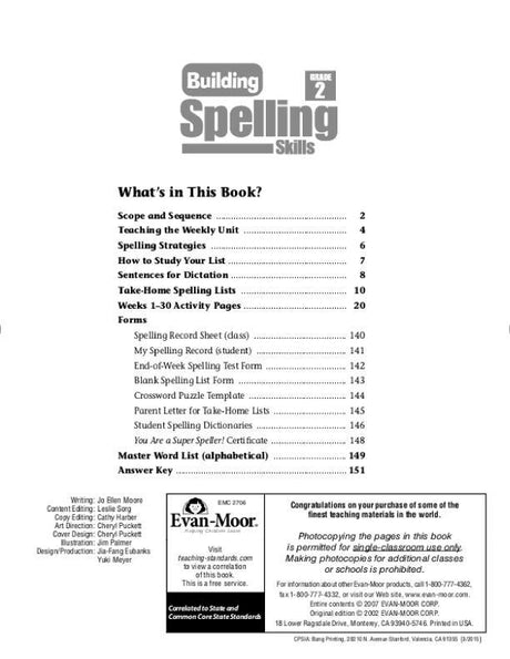 Building Spelling Skills, Grade 2