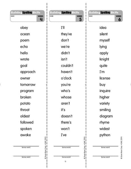 Building Spelling Skills, Grade 5