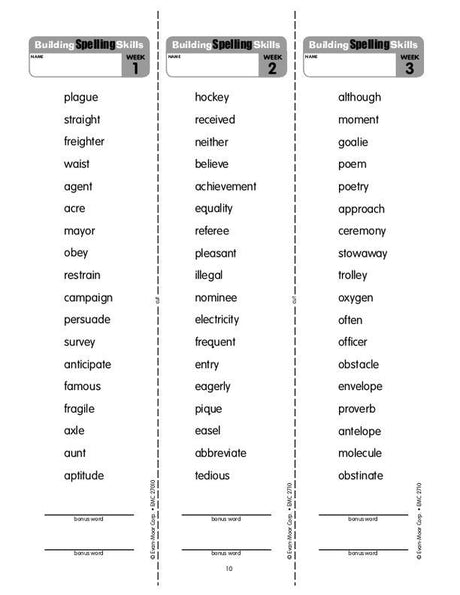 Building Spelling Skills, Grade 6