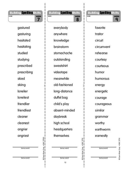 Building Spelling Skills, Grade 6