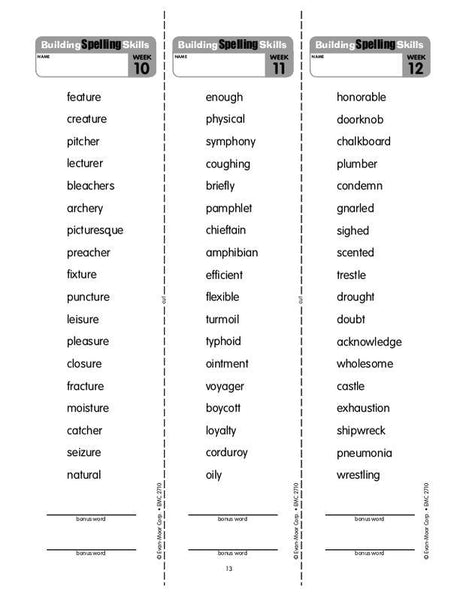 Building Spelling Skills, Grade 6