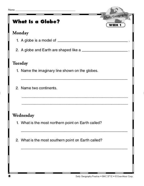 Daily Geography Practice, Grade 3