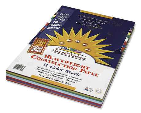 SunWorks® Construction Paper Smart-Stack&trade; Assortment, 12" x 18"