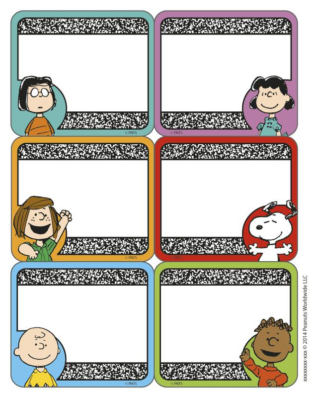 Peanuts® Composition Label Stickers 