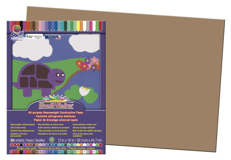 SunWorks® Construction Paper, 12" x 18" Light Brown