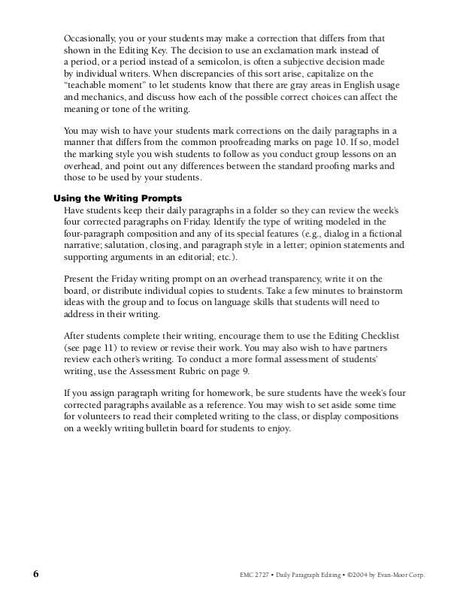 Daily Paragraph Editing, Grade 4