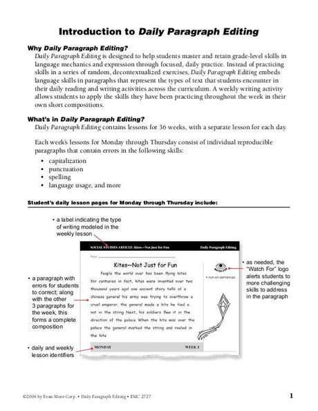 Daily Paragraph Editing, Grade 4