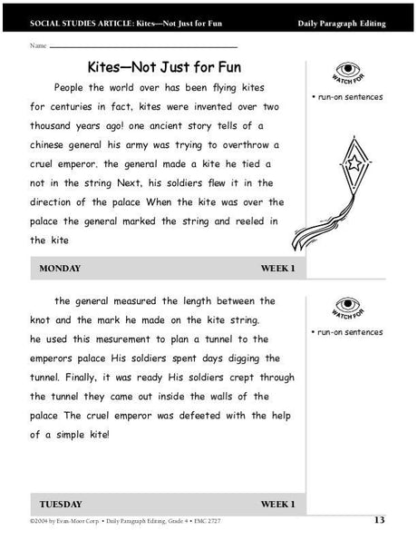 Daily Paragraph Editing, Grade 4