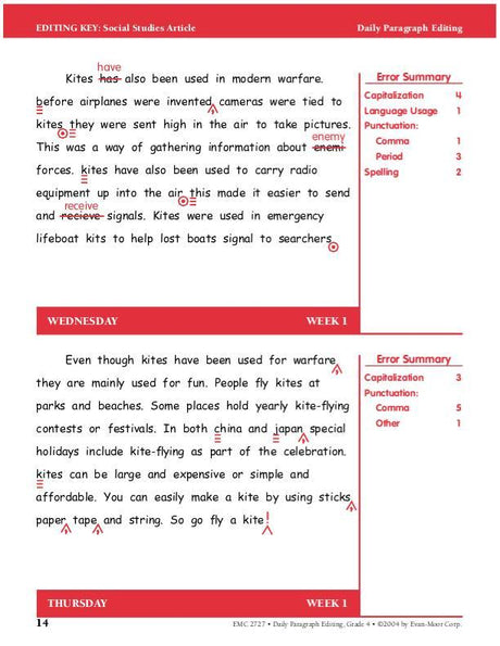 Daily Paragraph Editing, Grade 4