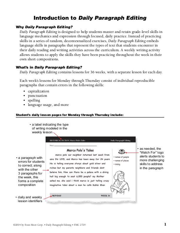 Daily Paragraph Editing, Grade 6