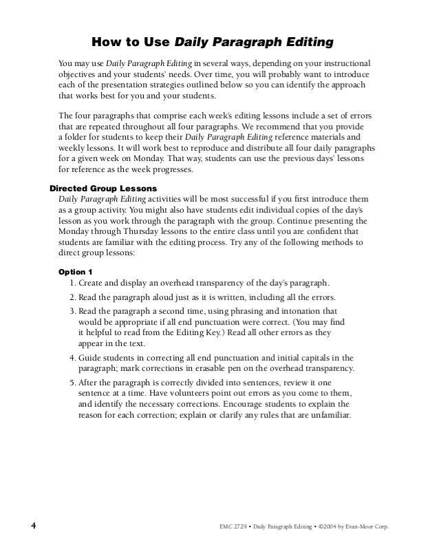 Daily Paragraph Editing, Grade 6