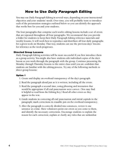 Daily Paragraph Editing, Grade 6