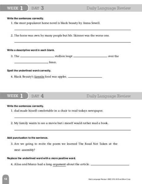 Daily Language Review, Grade 6+