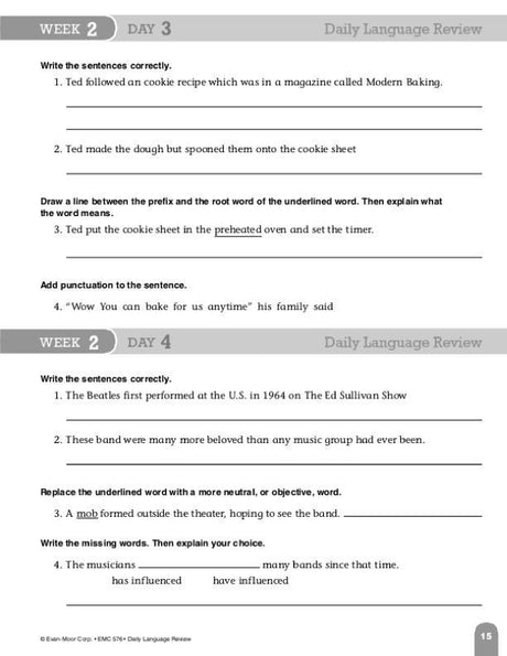 Daily Language Review, Grade 6+