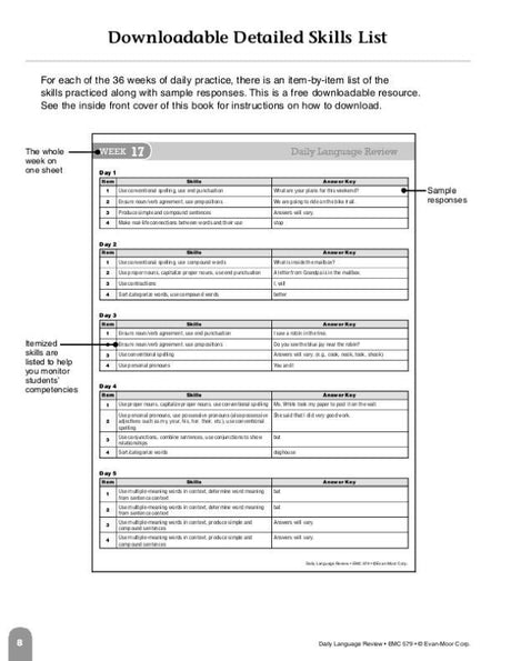 Daily Language Review, Grade 1