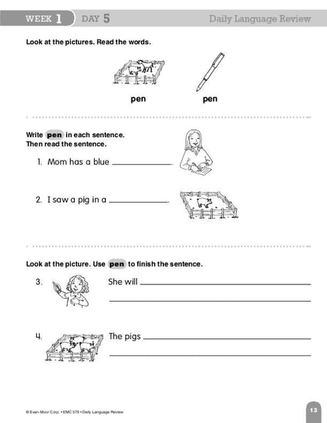Daily Language Review, Grade 1