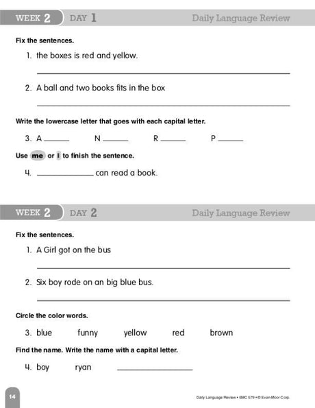Daily Language Review, Grade 1