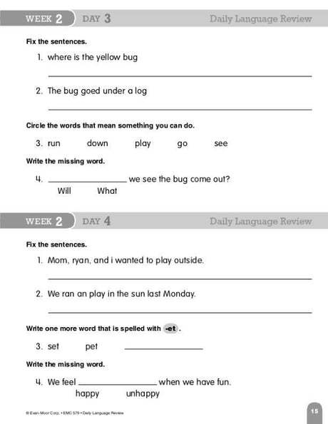 Daily Language Review, Grade 1