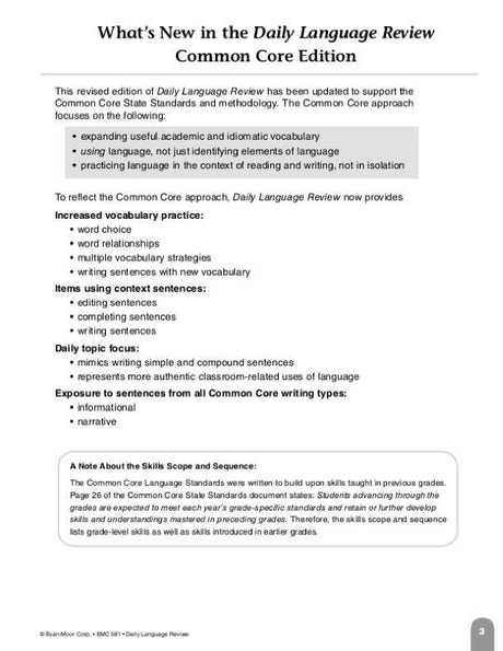 Daily Language Review, Grade 3