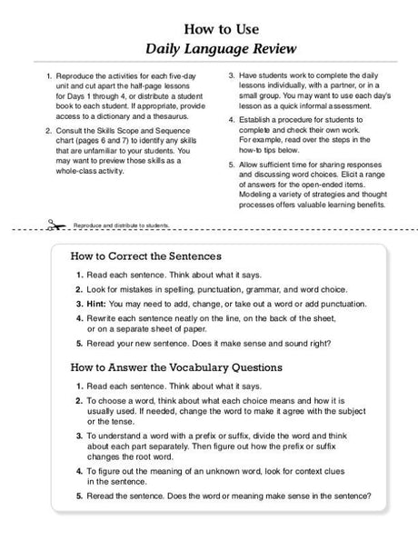 Daily Language Review, Grade 4