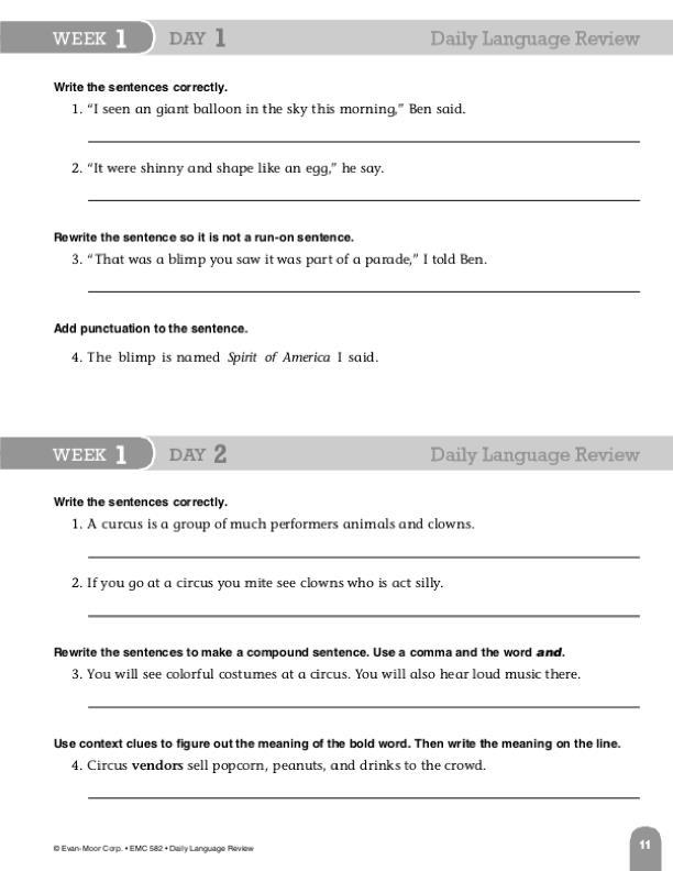 Daily Language Review, Grade 4
