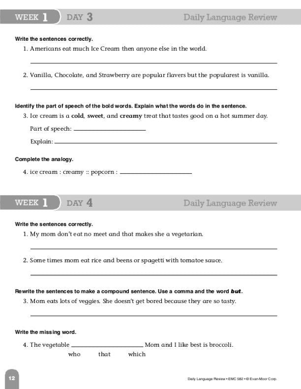 Daily Language Review, Grade 4