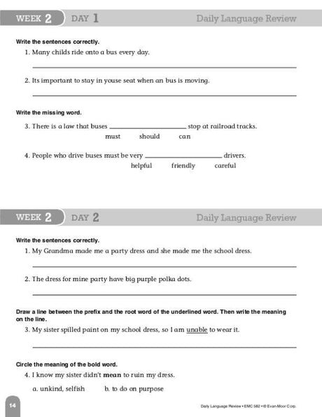 Daily Language Review, Grade 4