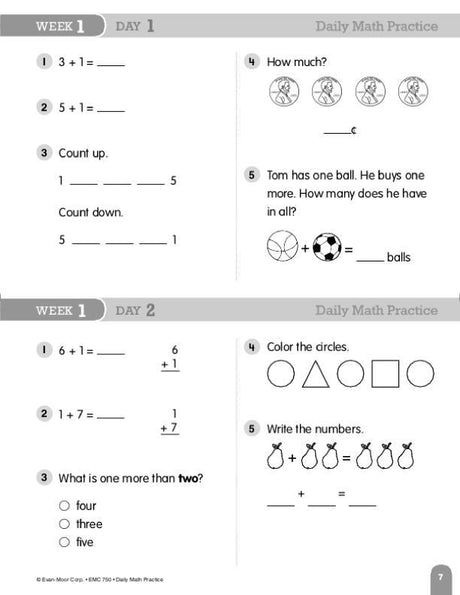 Daily Math Practice, Grade 1