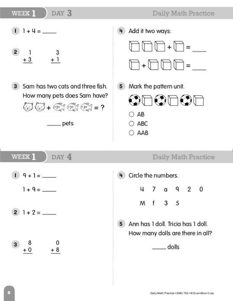 Daily Math Practice, Grade 1