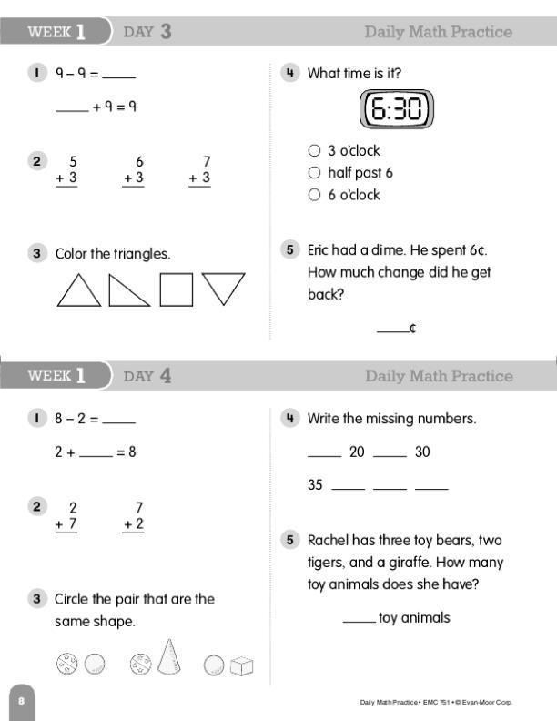 Daily Math Lory Page Evan-Moor Daily Math Practice, Grade 2 | EMC751 – SupplyMe