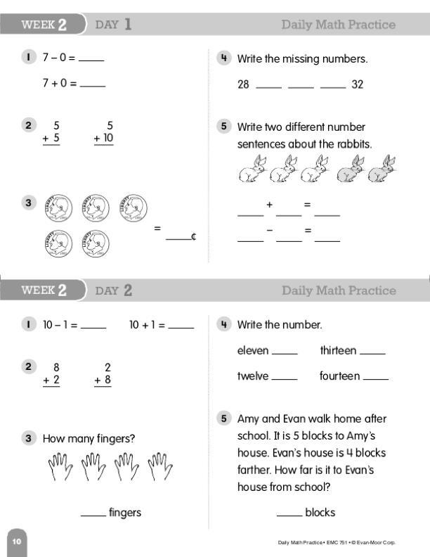 Evan-Moor Daily Math Practice, Grade 2 | EMC751 – SupplyMe