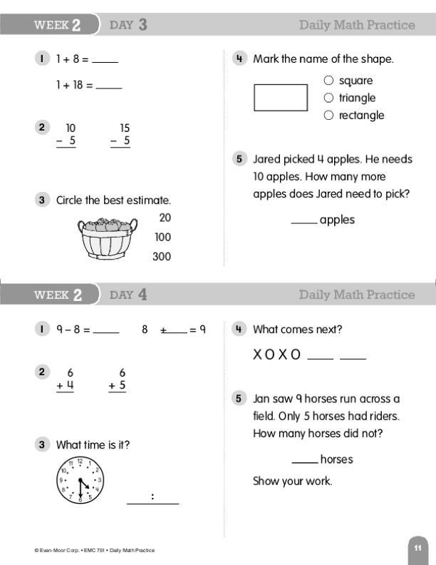 Daily Math Lory Page Evan-Moor Daily Math Practice, Grade 2 | EMC751 – SupplyMe