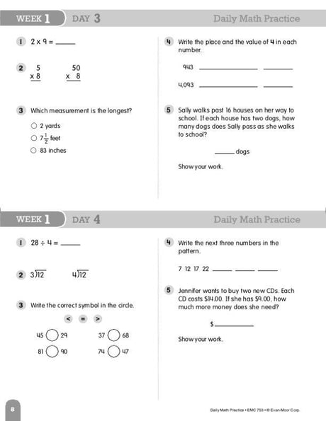 Daily Math Practice, Grade 4