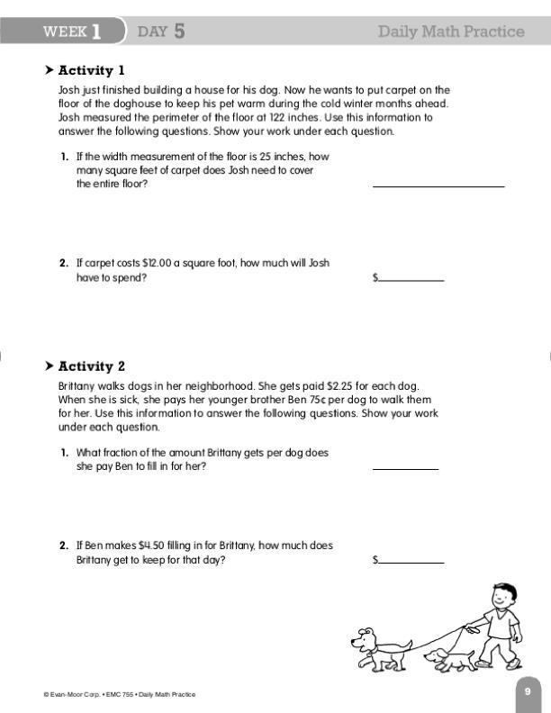 Daily Math Practice Book6 Evan-Moor Daily Math Practice, Grade 6+ | EMC755 – SupplyMe