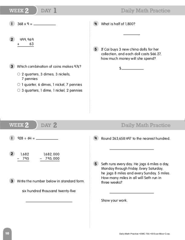 Daily Math Practice, Grade 6+