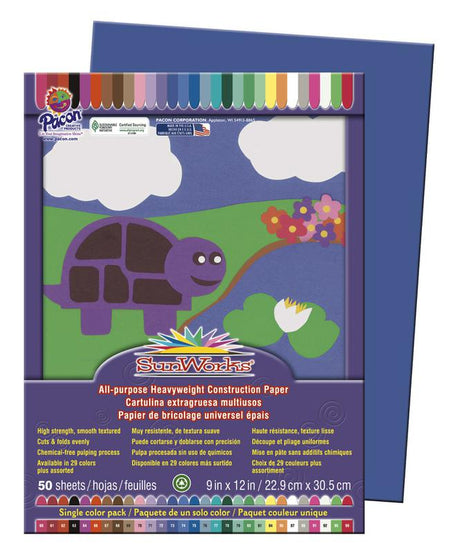 SunWorks® Construction Paper, 9" x 12" Dark Blue